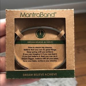 Dream Believe Achieve Silver Mantraband Braclet
